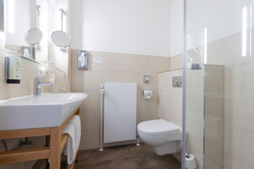 Hotel Motive, Zimmer, Bad, Badezimmer Standard Einzelzimmer